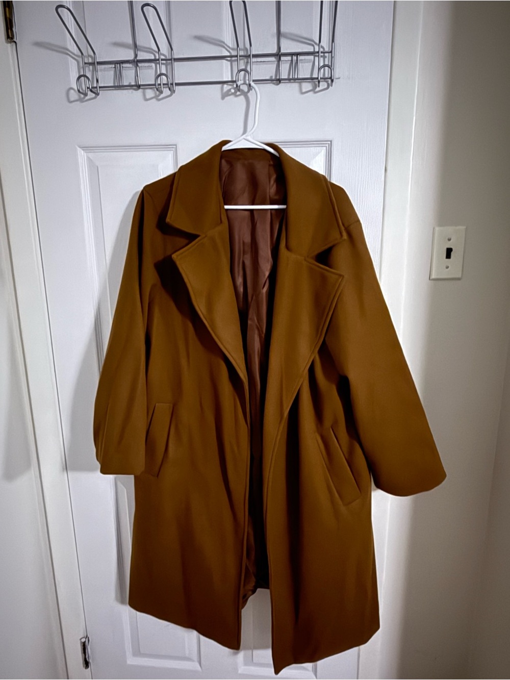 SHEIN Brown Long Trench Coat